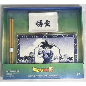 Dragon Ball Z Ceramic Sushi Set with Sushi Tray, Soy Dish, Chopsticks - 15828610